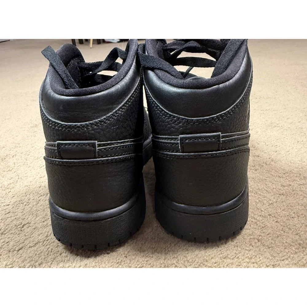NIKE Air Jordan 1 Mid Triple Black Sneakers Size 6 Youth 6Y